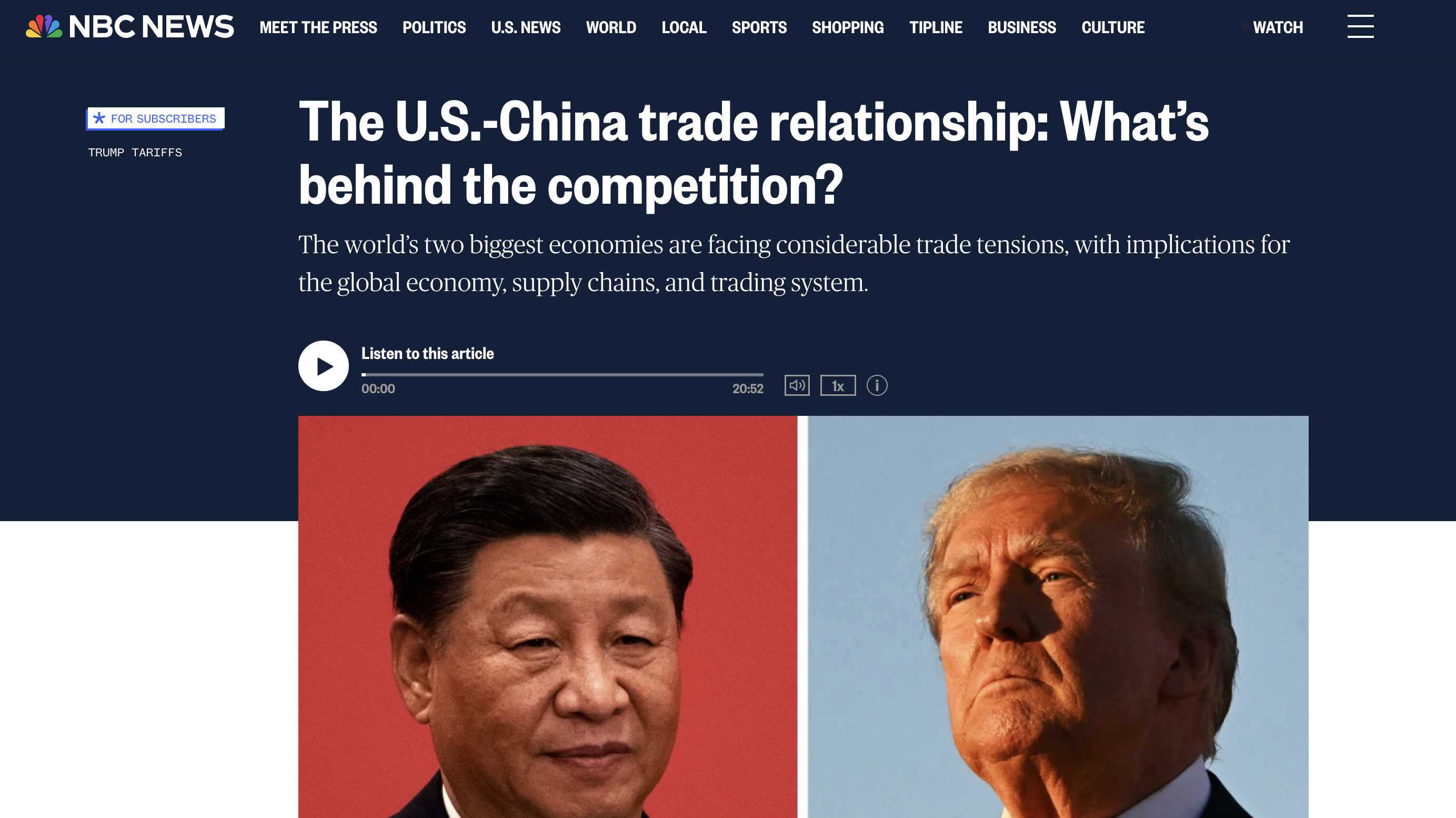 U.S.–China trade war news coverage on national media